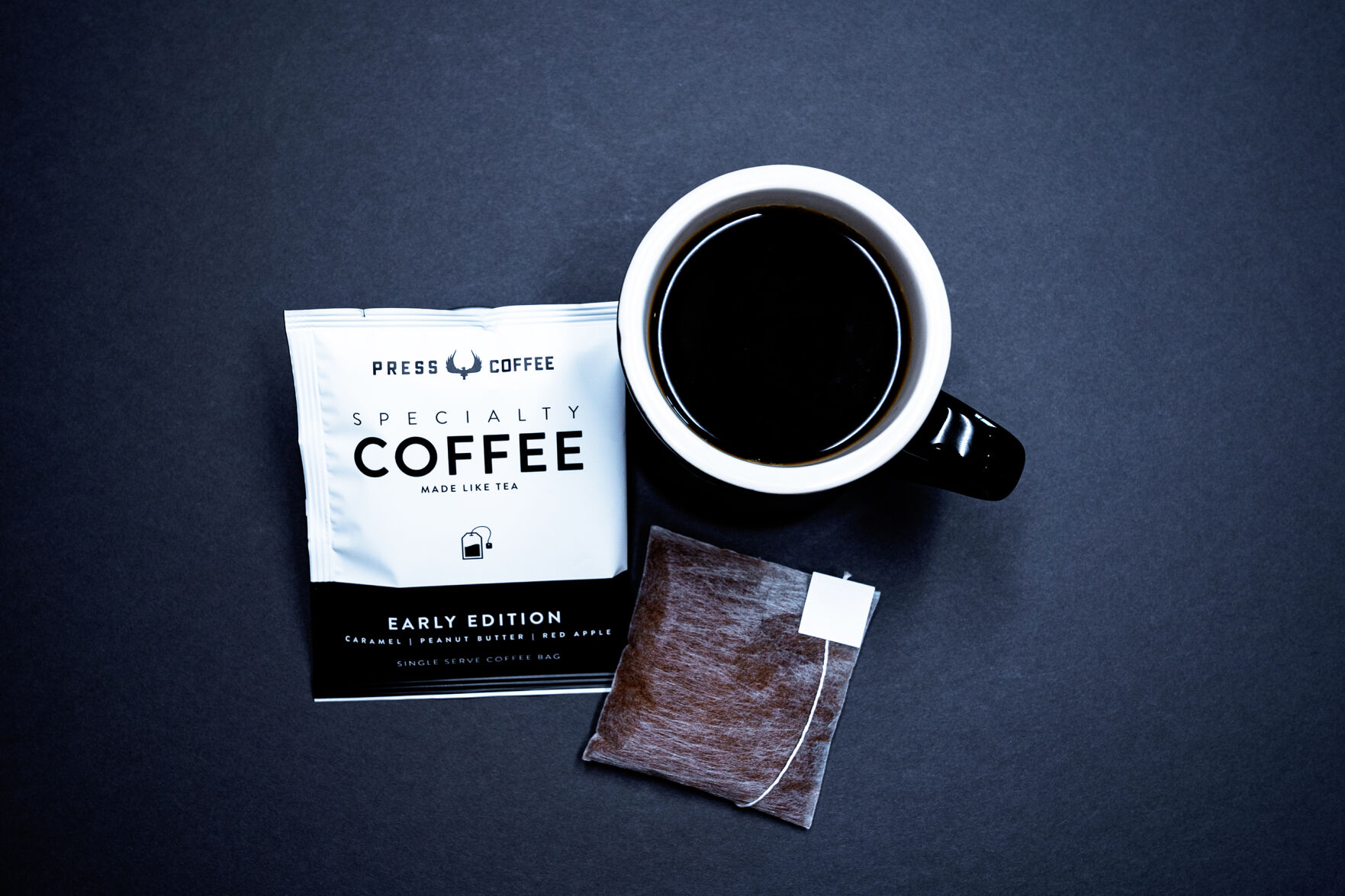 Early Edition single serve coffee bags are available from Press Coffee